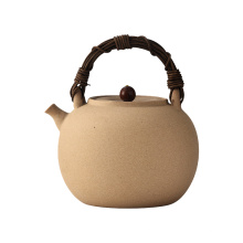 Kitchen supplies round pot rattan handle 1050ml pots ceramic kettle for multiple styles ceramic tea pot